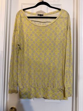 GAP Yellow Dot-Pattern Long Sleeve Top